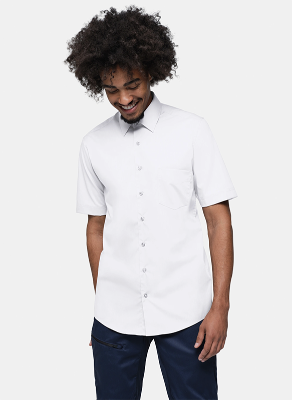 HAKRO Herren Hemd 1/2 Arm weiss