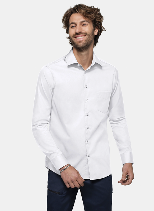 HAKRO Herren Hemd 1/1 Arm weiss